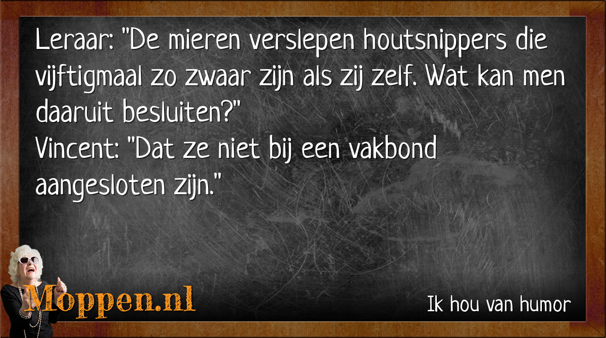 Moppen.nl Mop Tijdens de les biologie